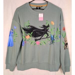 New Wicked For Good green graphic sweatshirt Size XS Fangear Classic Casual